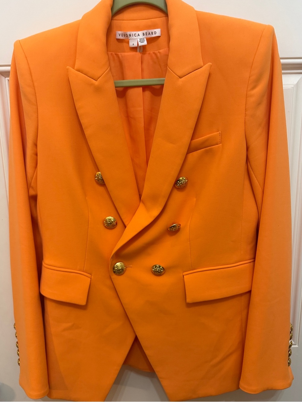 Veronica Beard Miller Dickey Jacket Blazer Persimmon Orange Size 8